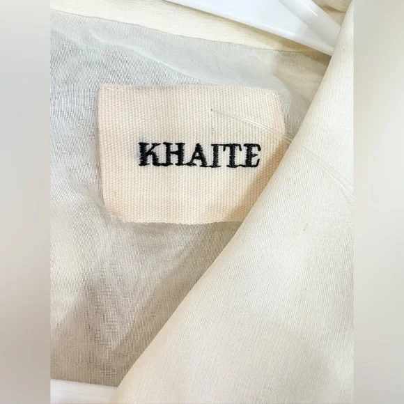KHAITE The Noir Silk Shirt in Cream - Picture 9 of 10